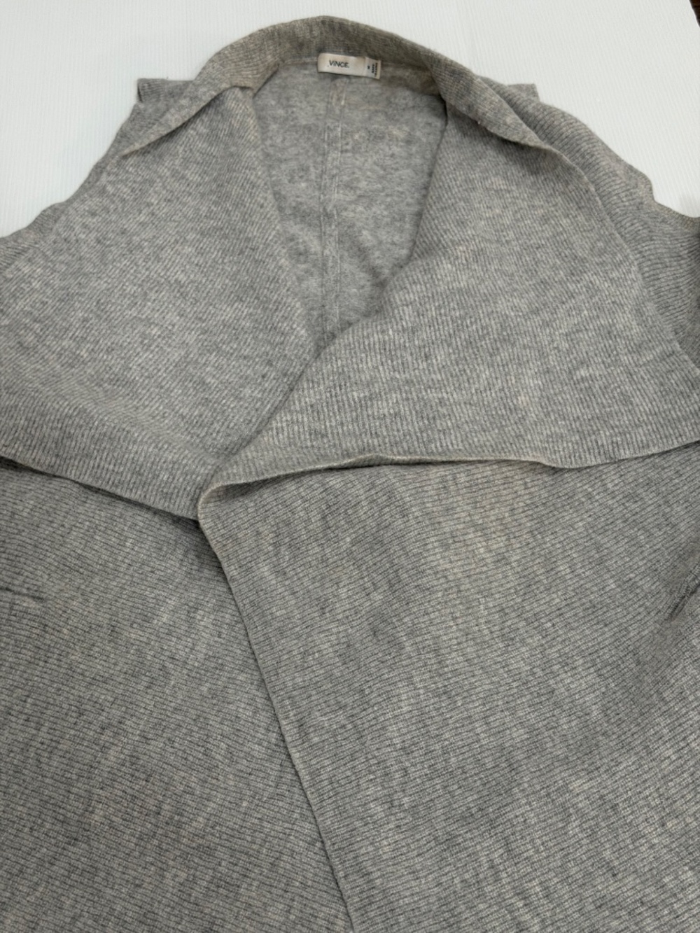 Vince Gray Wool Cashmere Draped Open Front Sweater Vest Medium - Picture 6 of 13